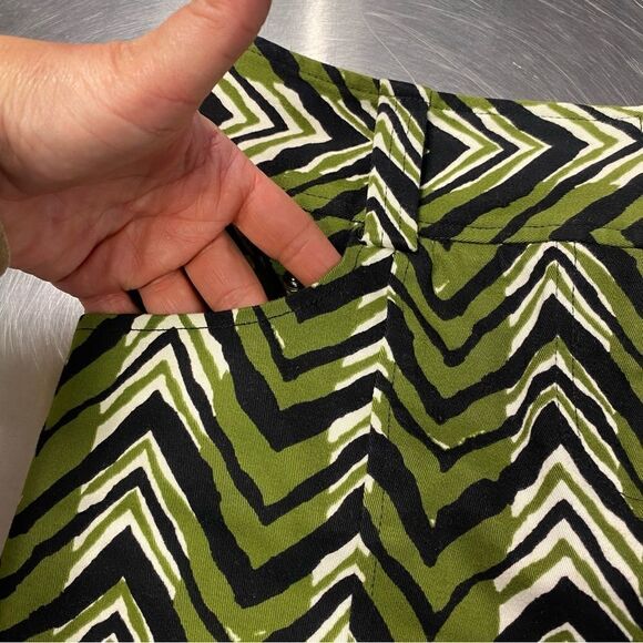 ETCETERA Chevron Print Olive Black Pencil Skirt - Picture 8 of 13